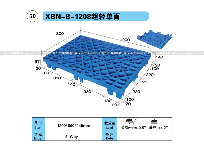 上海小白牛塑料托盘系列-1208超轻单面塑料托盘(1.2*0.8米轻型九脚网格塑料垫仓板) 上海小白牛塑料托盘系列-1208超轻单面塑料托盘(1.2*0.8米轻型九脚网格塑料垫仓板)