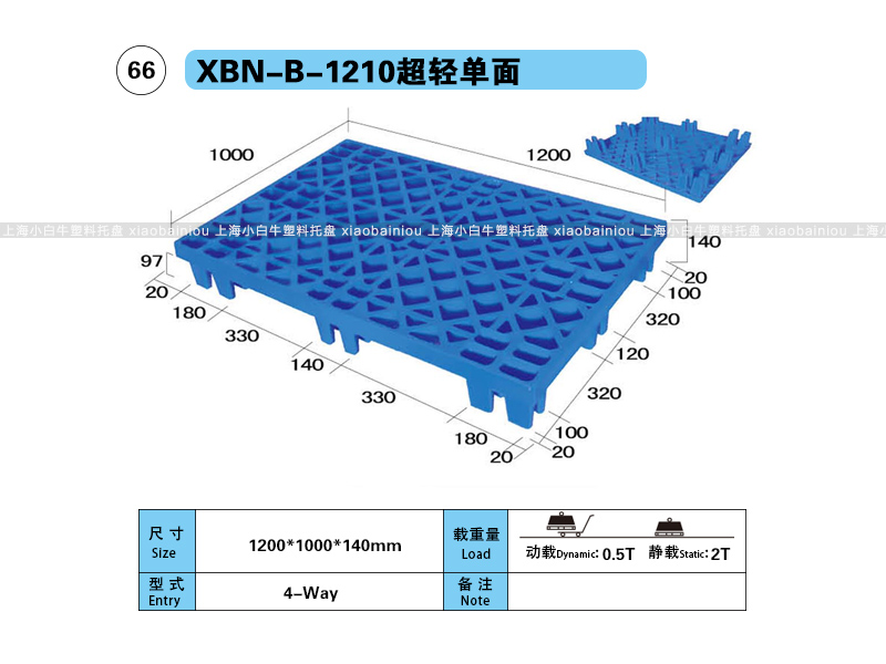上海小白牛塑料托盘系列-1210超轻单面塑料托盘(1.2*1米轻型九脚网格塑料垫仓板) 上海小白牛塑料托盘系列-1210超轻单面塑料托盘(1.2*1米轻型九脚网格塑料垫仓板)